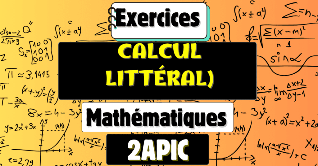 calcul littéral 2apic